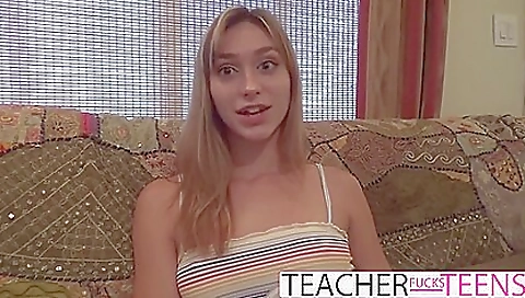 Sexy young blonde milf with huge boobs