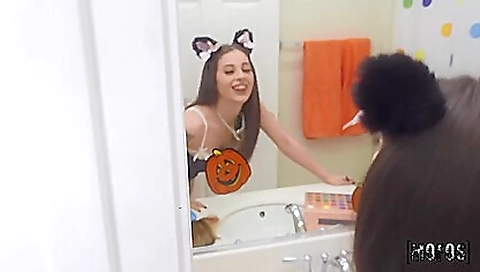 Sexy young girl with a massaging