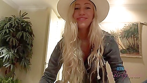 Hot blonde fucking her boyfriend's cock