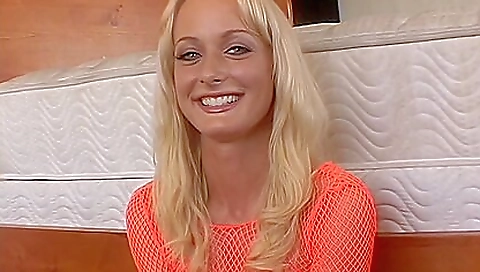 Sexy young blonde sucks and fucks