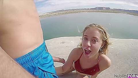 Sexy young blonde's cock