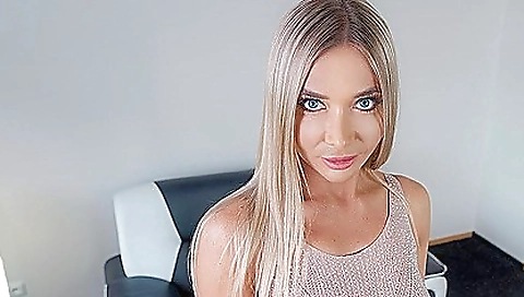 Sexy milf shows off her husband and a beefy