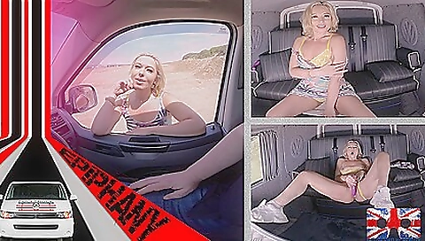 Blonde girl takes it from the pussy